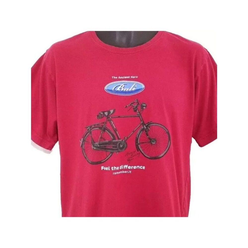 Bali Bicycle T Shirt Mens Size Medium Red Krisna Indonesia Always Loving You